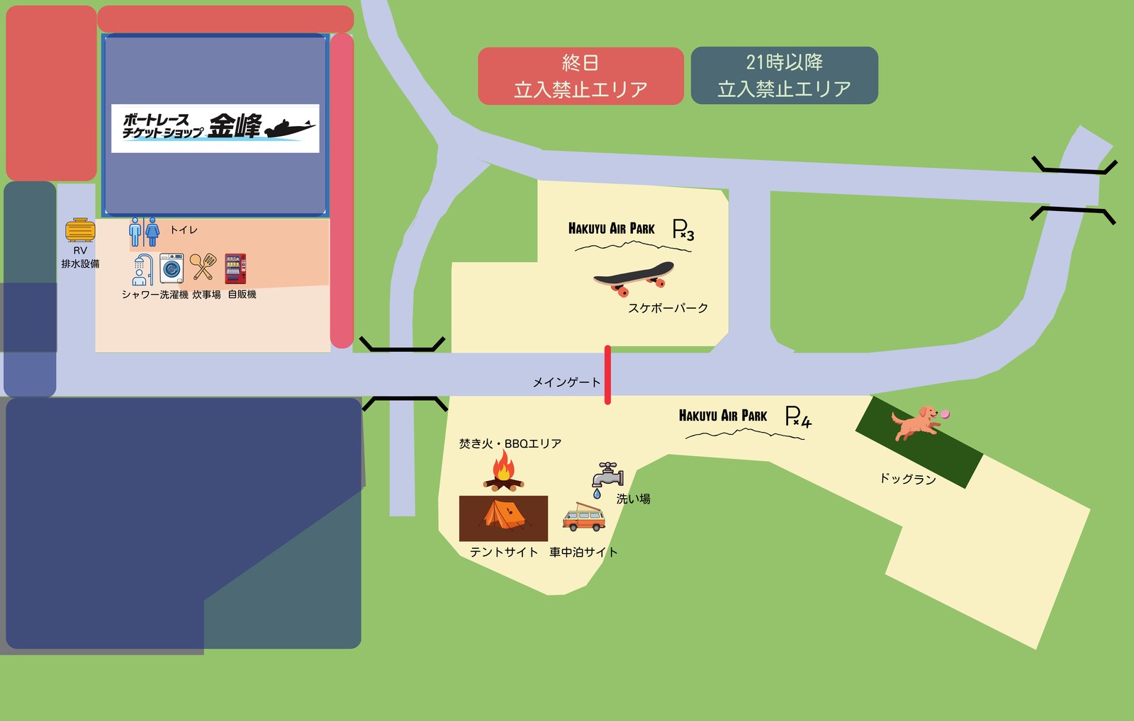 P4 キャンプ施設 場内マップ